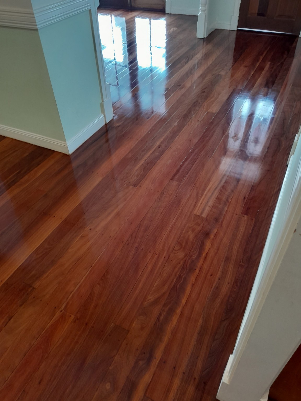 Polished timber floor