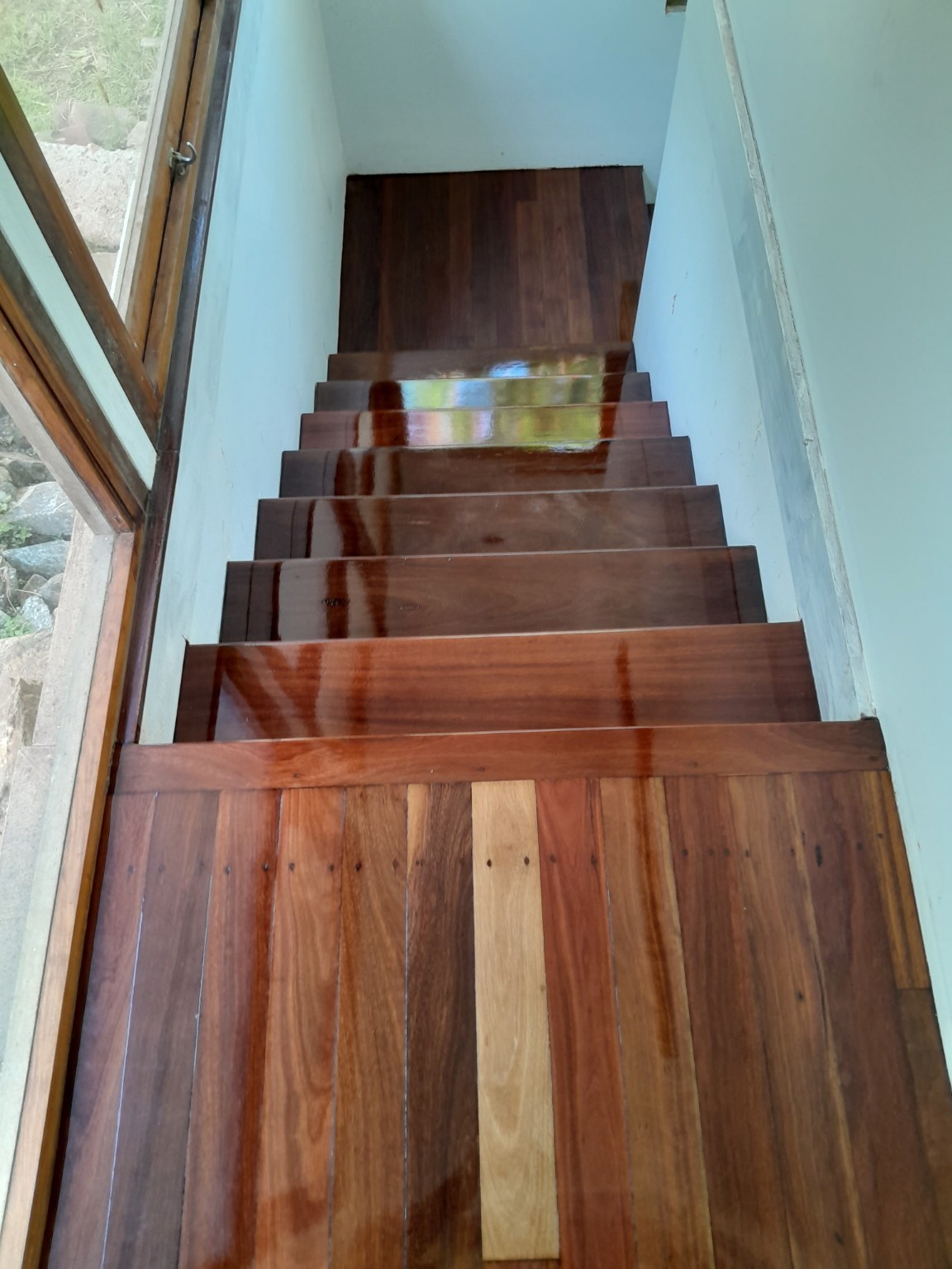 Polished timber stairs