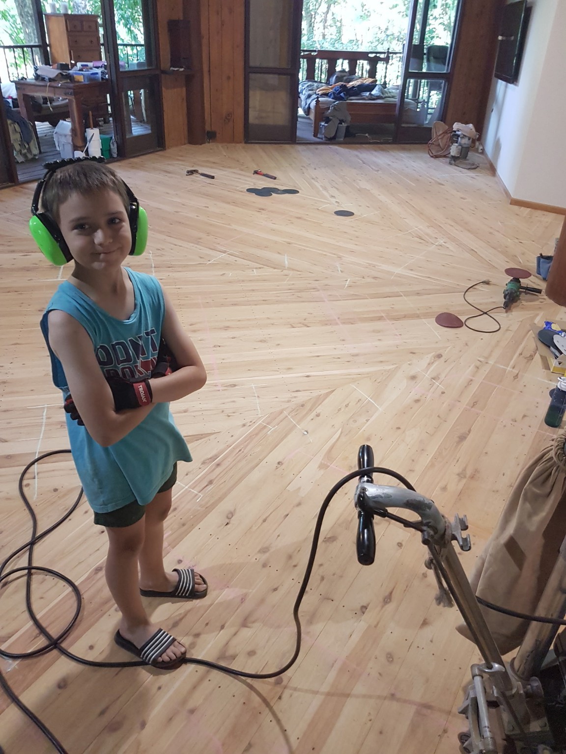 Sanded timber floor